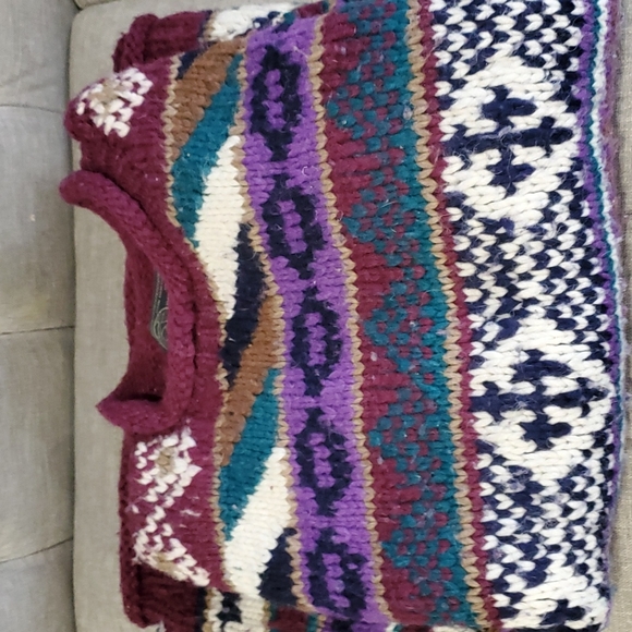 Native American hand made knit sweater size L - Picture 12 of 13